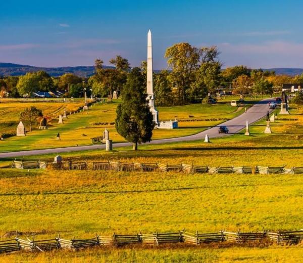 In Gettysburg im Bundesstaat Pennsylvania ist bekannt aus dem Bürgerkrieg mit Abraham Lincoln.  